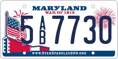 MD license plate 5AB7730