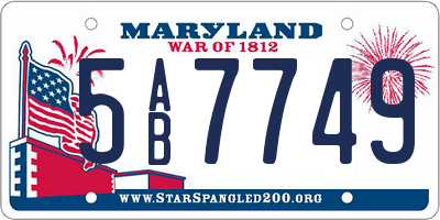 MD license plate 5AB7749