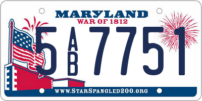 MD license plate 5AB7751