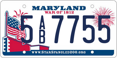 MD license plate 5AB7755