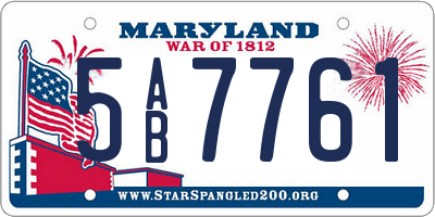 MD license plate 5AB7761