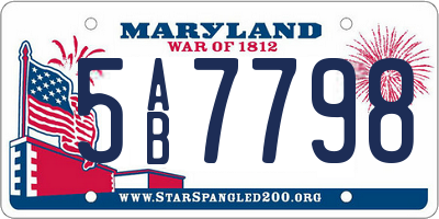 MD license plate 5AB7798