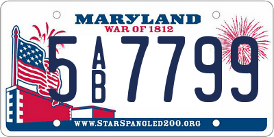 MD license plate 5AB7799