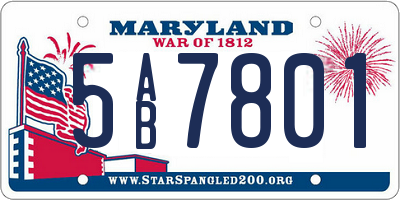 MD license plate 5AB7801