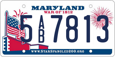 MD license plate 5AB7813