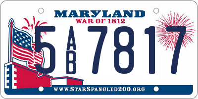MD license plate 5AB7817