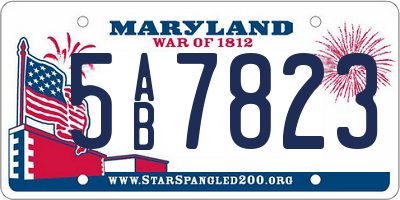 MD license plate 5AB7823