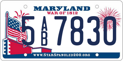 MD license plate 5AB7830