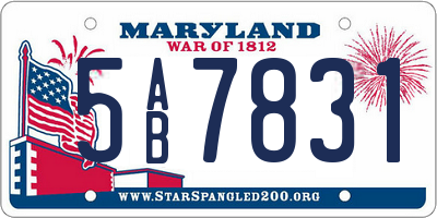 MD license plate 5AB7831