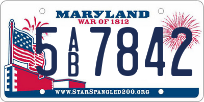 MD license plate 5AB7842