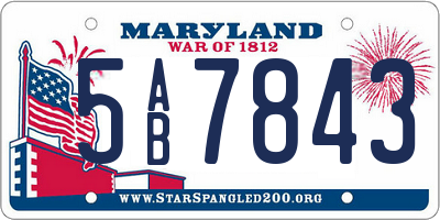 MD license plate 5AB7843