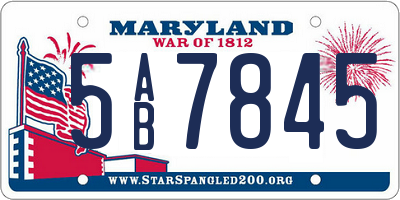 MD license plate 5AB7845