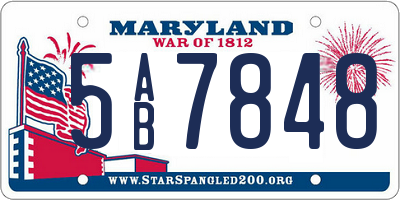 MD license plate 5AB7848