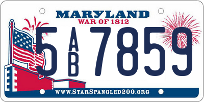 MD license plate 5AB7859