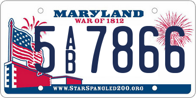 MD license plate 5AB7866
