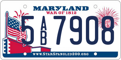MD license plate 5AB7908