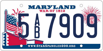MD license plate 5AB7909