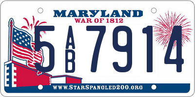 MD license plate 5AB7914