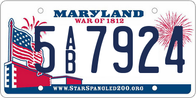 MD license plate 5AB7924