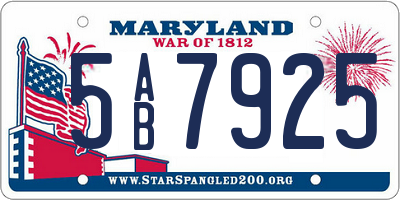 MD license plate 5AB7925