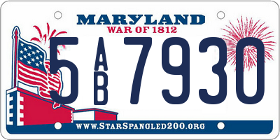 MD license plate 5AB7930