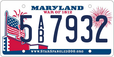 MD license plate 5AB7932