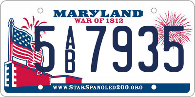 MD license plate 5AB7935