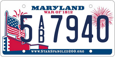 MD license plate 5AB7940