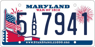 MD license plate 5AB7941