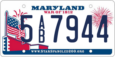 MD license plate 5AB7944