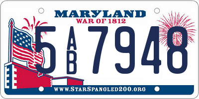 MD license plate 5AB7948