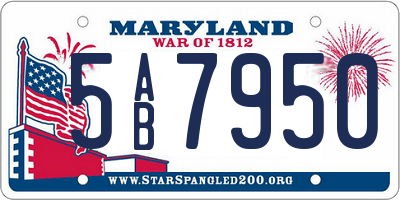 MD license plate 5AB7950