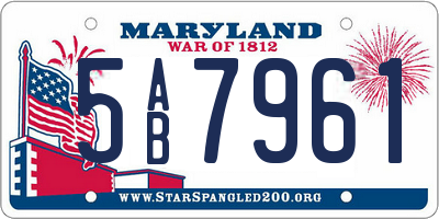 MD license plate 5AB7961