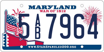 MD license plate 5AB7964