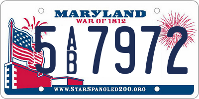 MD license plate 5AB7972