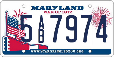 MD license plate 5AB7974