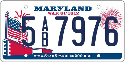 MD license plate 5AB7976