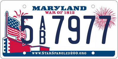 MD license plate 5AB7977