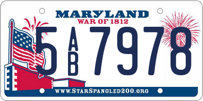 MD license plate 5AB7978