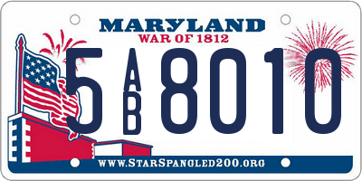MD license plate 5AB8010