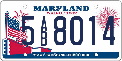 MD license plate 5AB8014