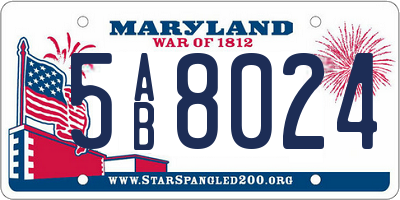 MD license plate 5AB8024
