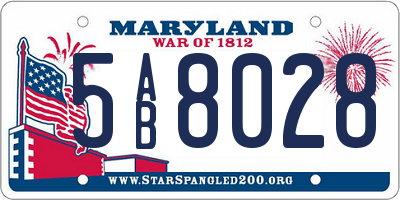 MD license plate 5AB8028