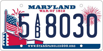 MD license plate 5AB8030