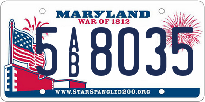 MD license plate 5AB8035
