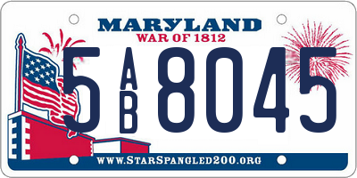 MD license plate 5AB8045
