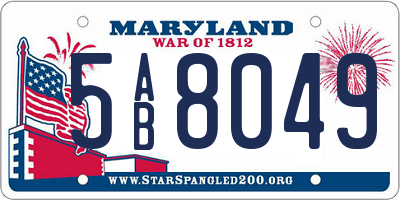MD license plate 5AB8049