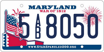MD license plate 5AB8050