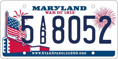 MD license plate 5AB8052