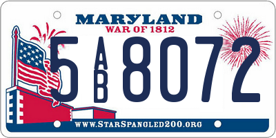 MD license plate 5AB8072